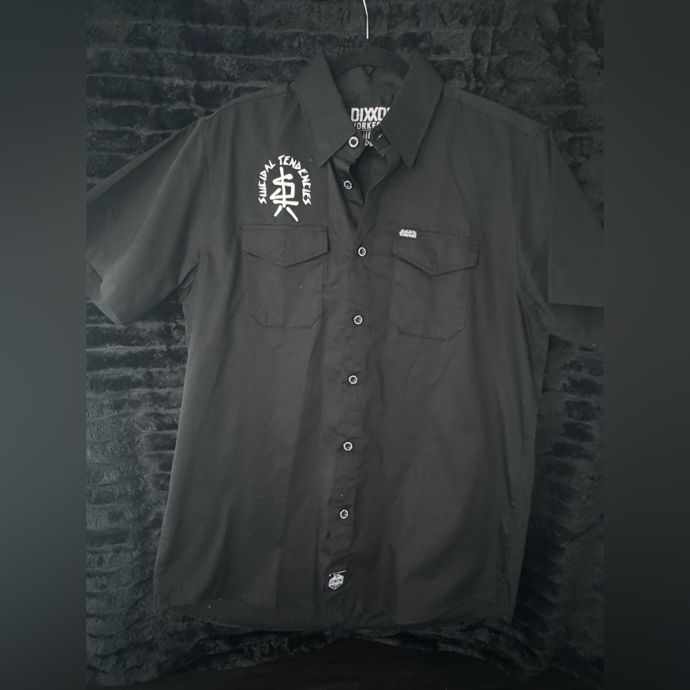 DIXXON Suicidal Tendencies Black Casual Button Down Shirt